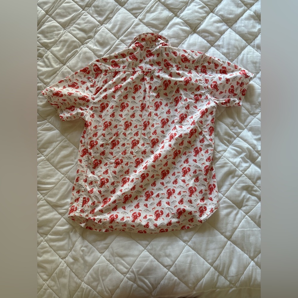Lobster Print Button-Up Shirt. SUNRISE KINGDOM. Size M/ Made in India - Picture 7 of 8